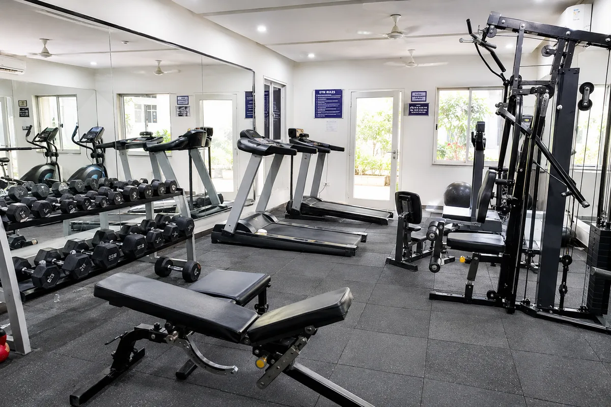 Modern gymnasium amenity at Anuraag Amogh apartments in Varthur
